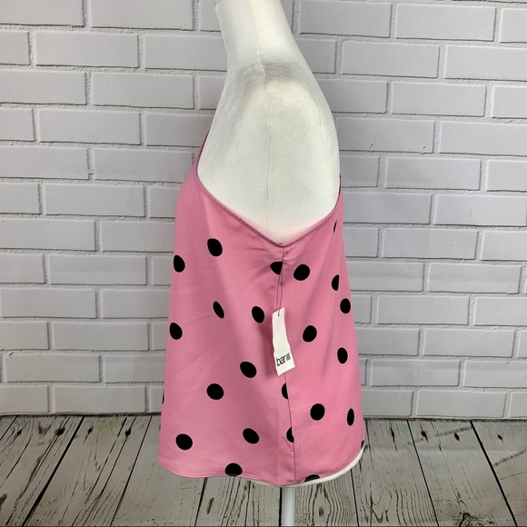 🔥BAR III🔥One Shoulder Pink Polka Dot Top Blouse XS NWT - Picture 3 of 5